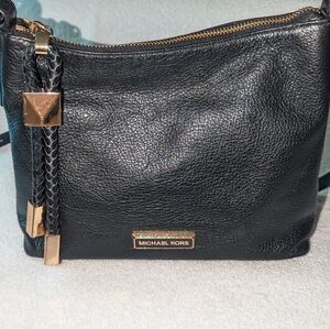 Michael Kors Lexington black leather crossbody bag.